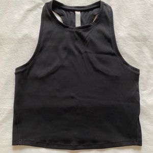 Women’s black Athleta cropped racer back tank